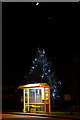 SD3604 : Bus stop at night, Southport Road, Lydiate by Mike Pennington