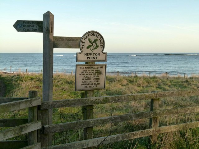 National Trust sign, Low Newton by the... © Alan Murray-Rust cc-by-sa/2 ...