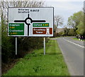 Directions sign on the approach to the A44 roundabout north of Broadway