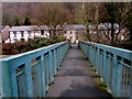 Across a footbridge to Commercial Road, Cwmcarn