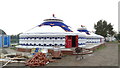 Mongolian Yurts at Willows Fish Farm by the R Dee, NW of Farndon