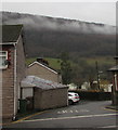 Band of mist on Craig Carnau, Cwmcarn