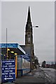 Church spire on Glasgow Road, Clydebank