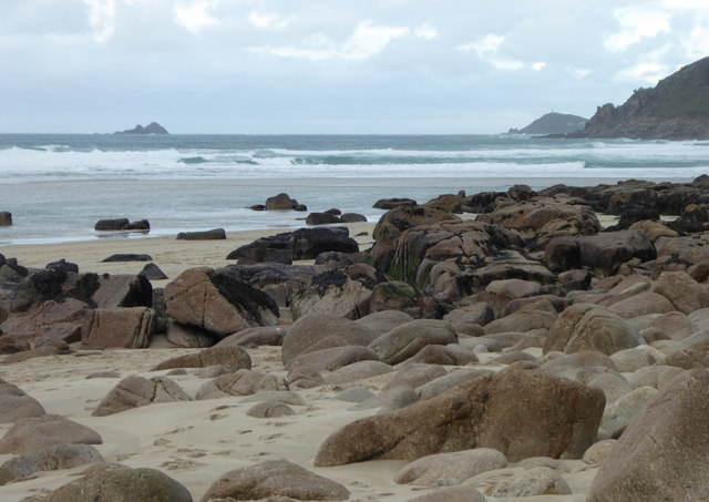 Rocks at the northern end of Sennen Beach