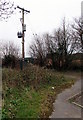 Electricity line spur pole and substation in the outskirts of Bridgend