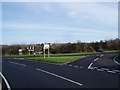 Road junction and grass triangle