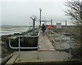 SU7603 : Guarded gate to Thorney Island - Coastal footpath by Rob Farrow