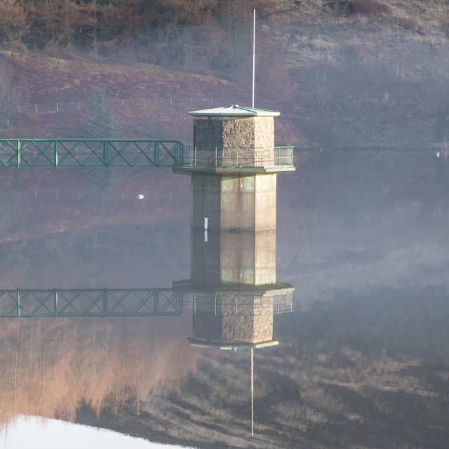 Water intake tower on Glensherup Reservoir