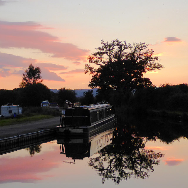 Canal at dusk near Welsh Frankton, Shropshire