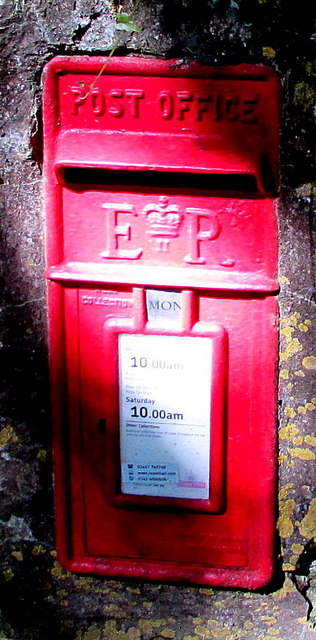 Queen Elizabeth II postbox in a wall south of Goodrich