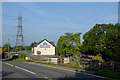 Road, pylon, pub and canal near Welsh Frankton