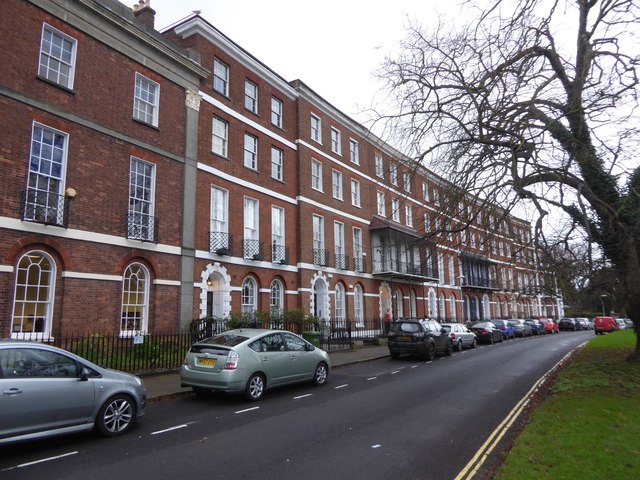 Colleton Crescent, Exeter from the west