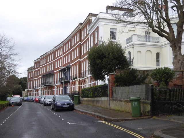 Colleton Crescent, Exeter from the east