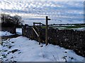 Step stile with hand rail near High Needham