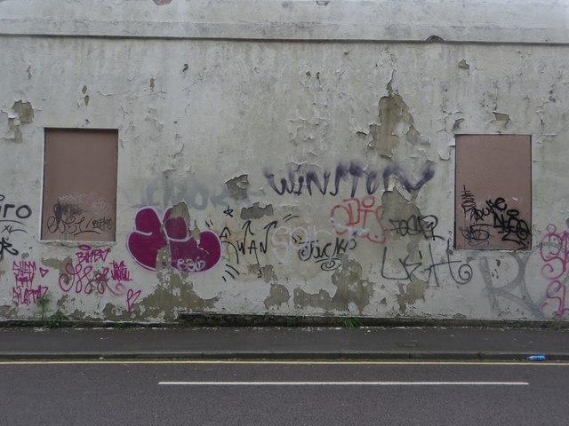 Graffiti on former industrial site, Gateshead riverside