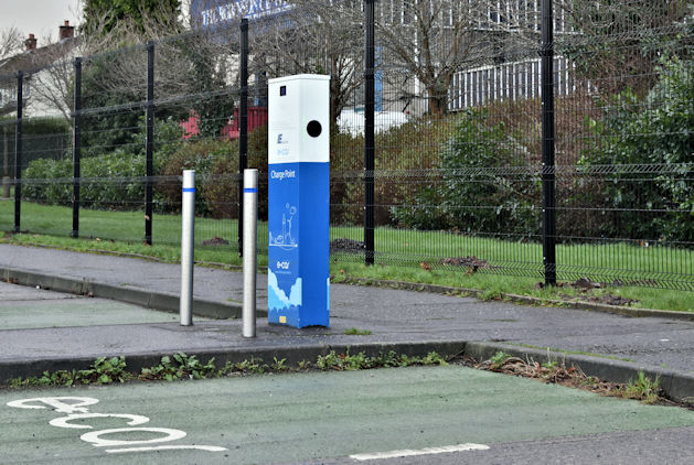 E-car charging point, Montgomery Road, Belfast (January 2017)