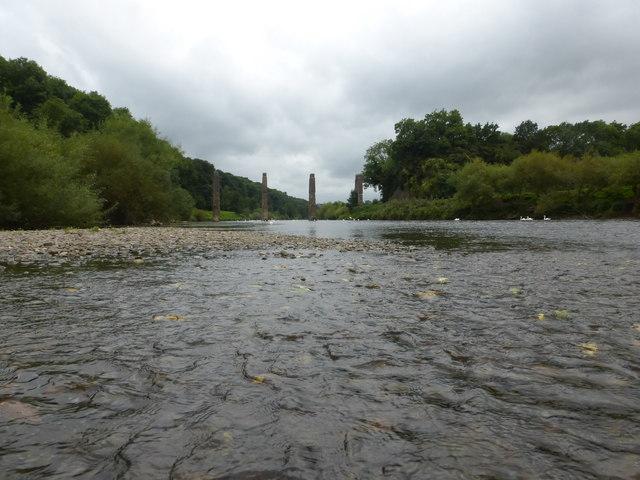 Remains of railway bridge over the River Wye
