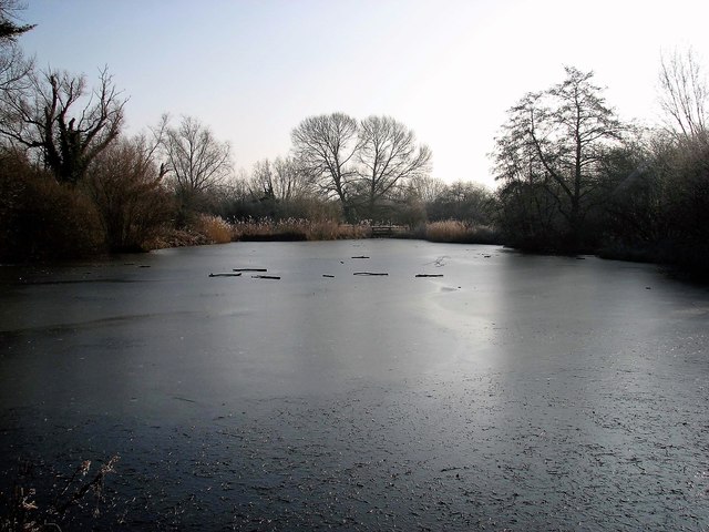 Frozen lake at Woods Mill