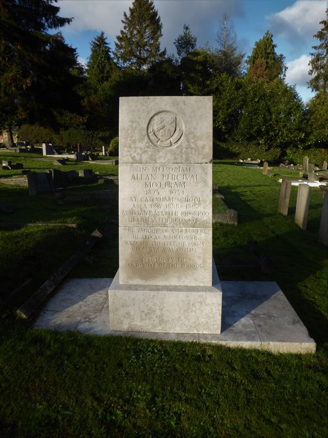Caterham Cemetery: a school master's grave