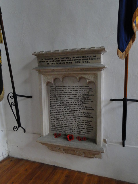 WW2 Memorial in Swaffham church