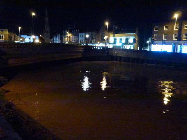 Surge tide on The River Nene in Wisbech - Alongside North Brink