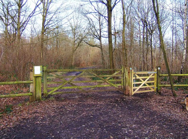 Gates across track, Monkwood Nature Reserve, near Monkwood Green, Worcs