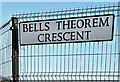 J3575 : Bell's Theorem Crescent sign, Titanic Quarter, Belfast (January 2017) by Albert Bridge