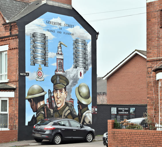 Gertrude Street WW1 mural, Belfast (January 2017)