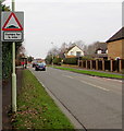 Warning sign - humps for three-quarters of a mile, Severnvale Drive, Quedgeley