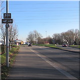 ST3486 : Three signs facing the A4810 Queensway Meadows, Newport by Jaggery