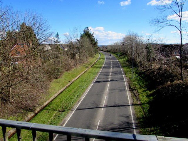 A484 on the southeast side of a footbridge, Llanelli
