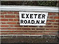 Old road name on Exeter Road, Brondesbury