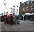 Two red phoneboxes, High Town, Hereford