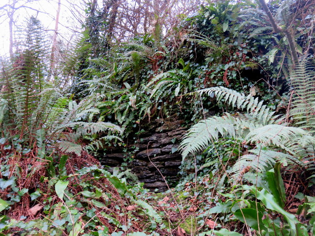 Ruined lime kiln at Aber Bach