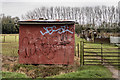 Shed with graffiti