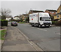 ST3090 : Castell Howell lorry descends Rowan Way, Malpas, Newport by Jaggery