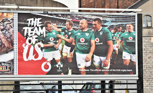 Vodafone Irish Rugby poster, Belfast (February 2017)