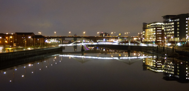 The Clyde in Glasgow at night
