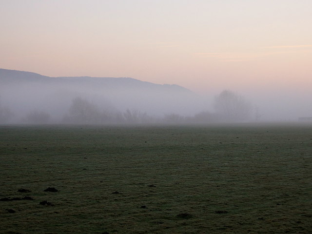 Mist at sunset in the Severn valley