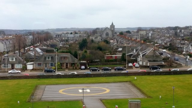 The helipad at Foresterhill Health Campus, Aberdeen