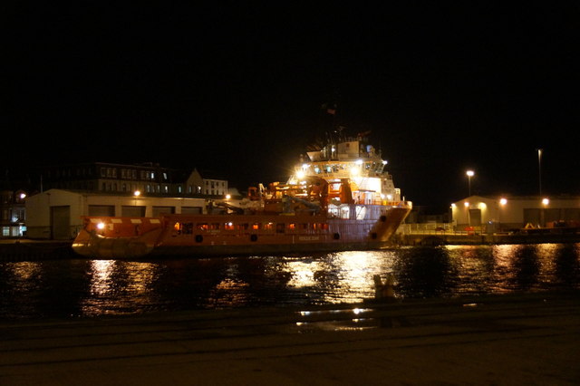 Oil supply vessel in Victoria Dock, Aberdeen