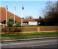 Three flagpoles on the north side of Belmont Road, Hereford