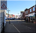 Warning sign - Church Street traffic calmed area ahead, Runcorn