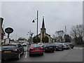 Looking from The Swan car park towards Holy Trinity, Forest Row