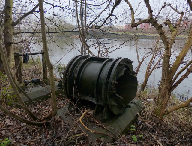 Old machinery next to the River Soar