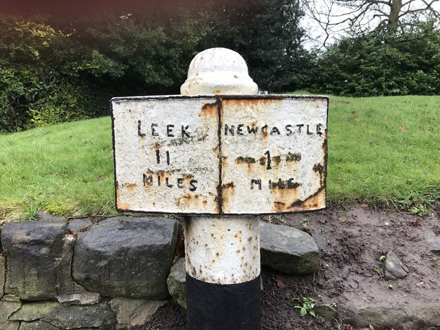 Newcastle-under-Lyme: 19th-century milepost