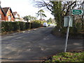 Looking across footpath junction on the B2116