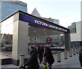 TQ2979 : Entrance to Victoria Underground Station in Cardinal Place by PAUL FARMER