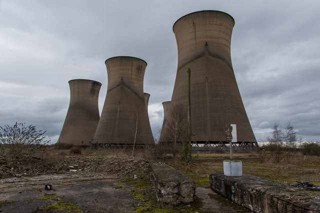 The remains of Willington Power Station