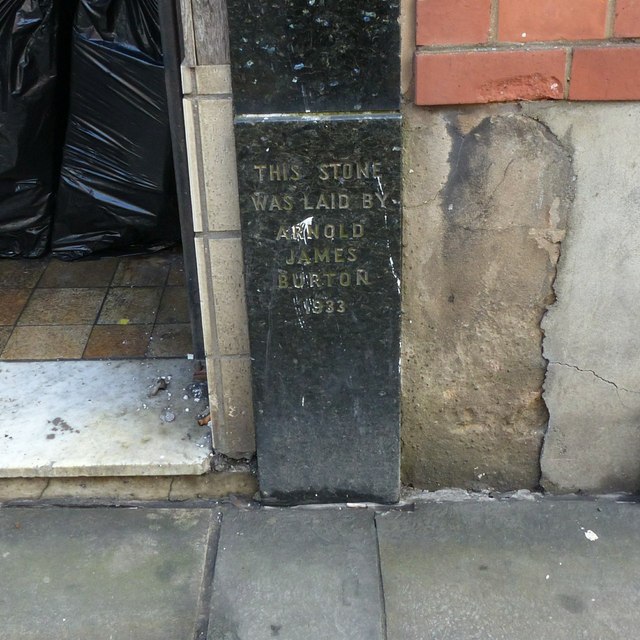 Foundation stone, former Montague Burton shop